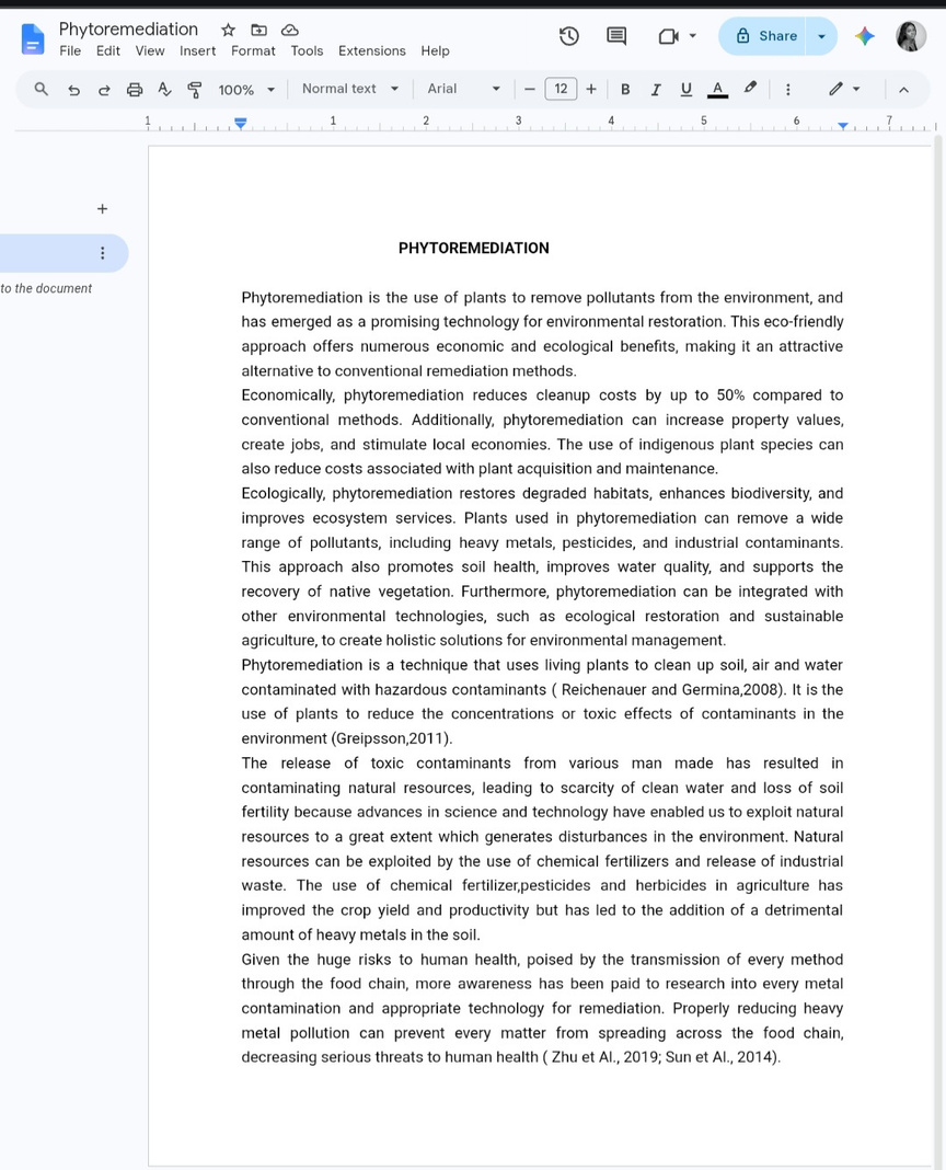 Phytoremediation research document